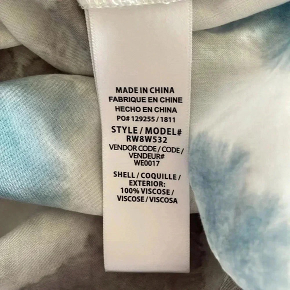 Splendid Tie Dye Long Sleeve Blue Lavender Gray Crossover Blouse Women Top Sz S - Picture 8 of 8